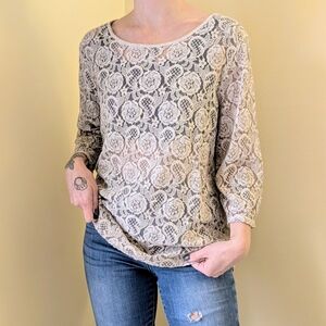 Vintage Crochet Lace Top